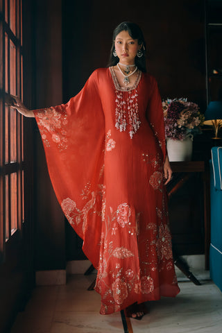 Raye crimson red kaftan