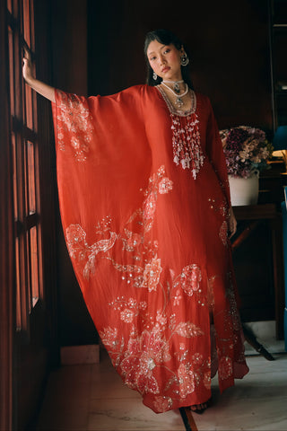 Raye crimson red kaftan