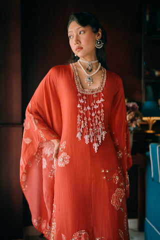 Raye crimson red kaftan