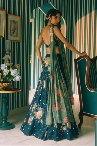 Whimsy navy blue lehenga set
