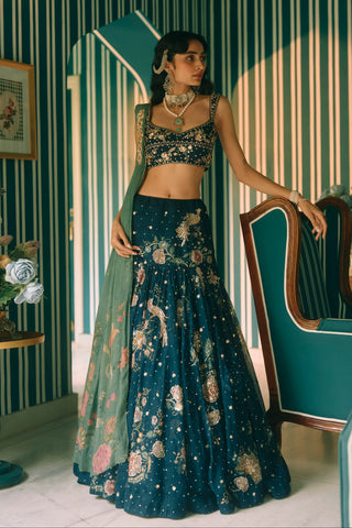 Whimsy navy blue lehenga set