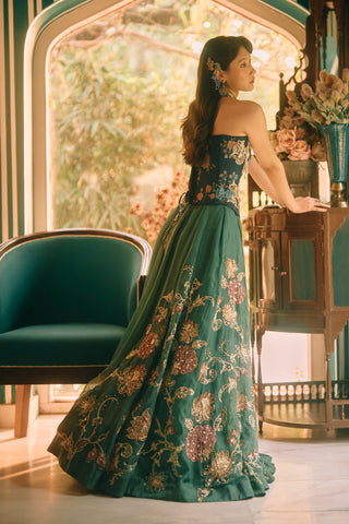 Twilight green lehenga set