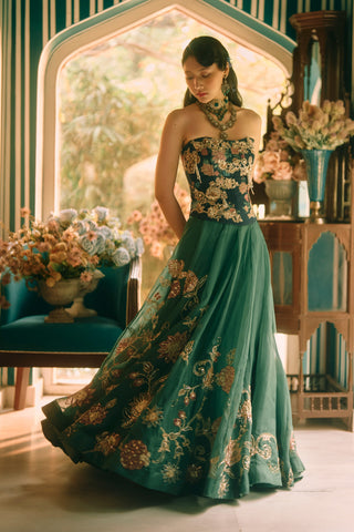 Twilight green lehenga set