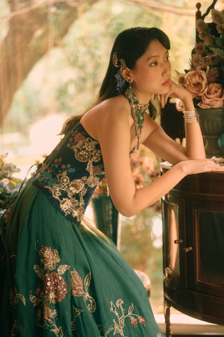 Twilight green lehenga set