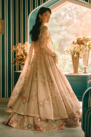 Petal ivory lehenga set