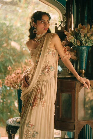 Magnolia ivory sari set
