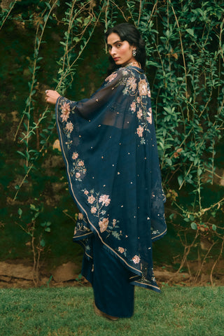 Starlight navy blue cape set