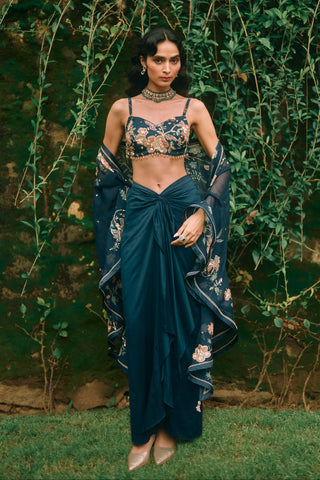 Starlight navy blue cape set