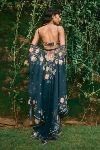 Starlight navy blue cape set