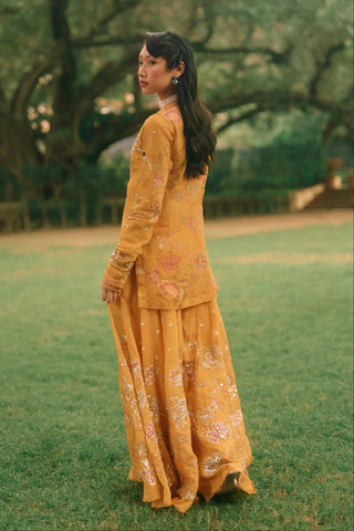 Leonara mustard yellow kurta set
