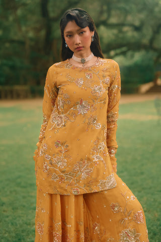 Leonara mustard yellow kurta set