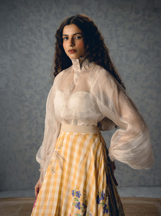 Ivory sunlit shirt with skirt