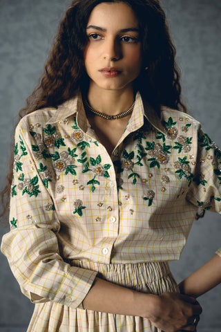 Ivory nina skirt with shirt