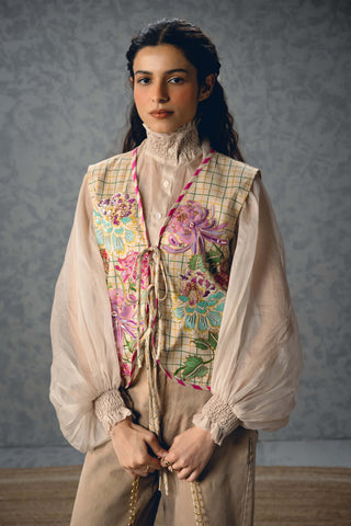 Ivory lea fleur vest jacket