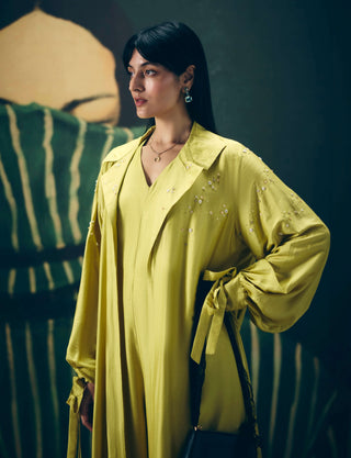 Yellow kira jumpsuit with jacket