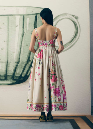 Ivory hanami dress with belt