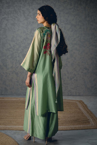 Blue shiro kurta with pants and scarf