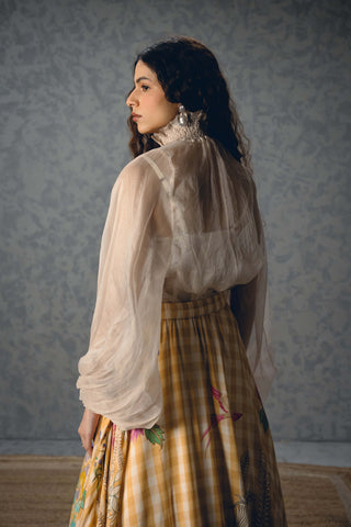 Ivory sunlit shirt with skirt