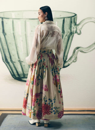 Ivory alora shirt with skirt and inner