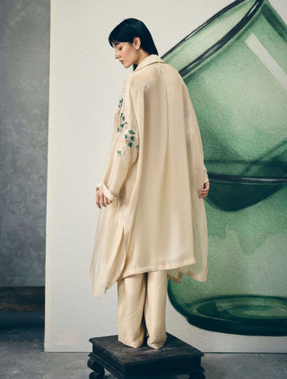 Ivory shinju jumpsuit with jacket