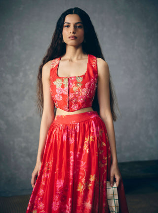 Earthy ember skirt with top
