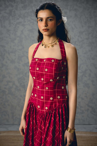 Maroon akari dress