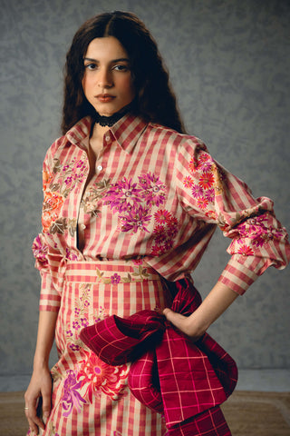Pink kanso shirt with skirt
