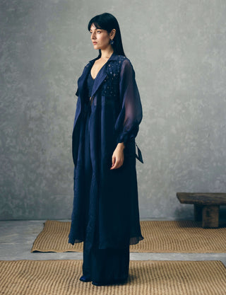Navy blue nami jacket with top and pants