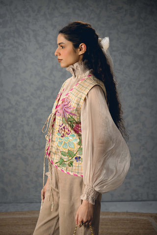 Ivory lea fleur vest jacket