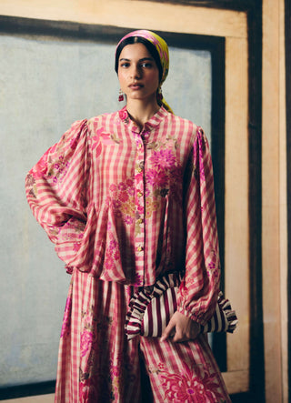 Pink eri top with pants
