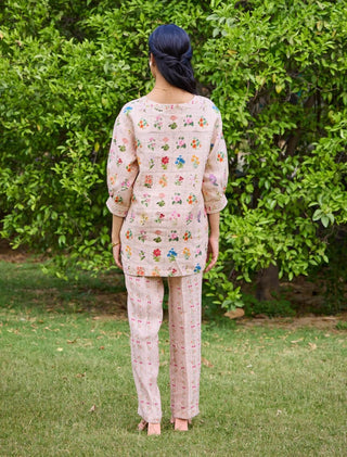 Freida Peach Shirt And Pant by Pozruh, available on Indiaspopup.com