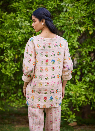 Freida Peach Shirt And Pant by Pozruh, available on Indiaspopup.com