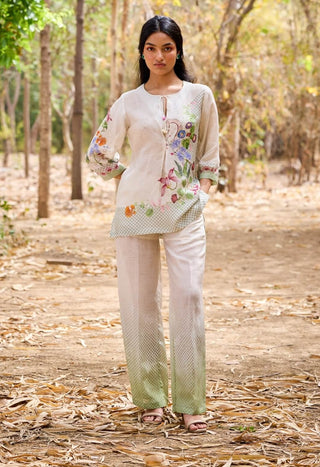 Aruba Off-White Tunic And Trouser by Pozruh, available on Indiaspopup.com