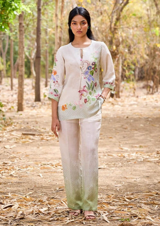 Aruba Off-White Tunic And Trouser by Pozruh, available on Indiaspopup.com