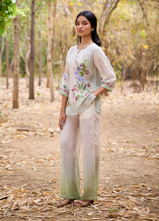 Aruba Off-White Tunic And Trouser by Pozruh, available on Indiaspopup.com