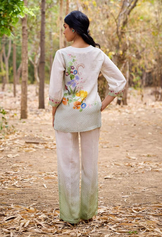 Aruba Off-White Tunic And Trouser by Pozruh, available on Indiaspopup.com