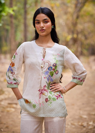 Aruba Off-White Tunic And Trouser by Pozruh, available on Indiaspopup.com