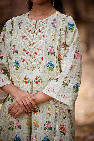 Jasmine Green Printed Kurta And Pants by Pozruh, available on Indiaspopup.com