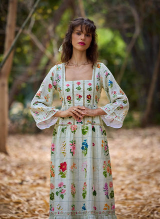 Floria Green Maxi Dress by Pozruh, available on Indiaspopup.com