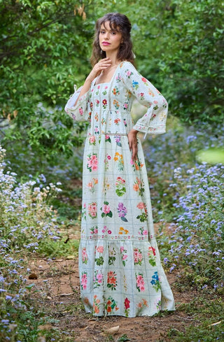 Floria Green Maxi Dress by Pozruh, available on Indiaspopup.com