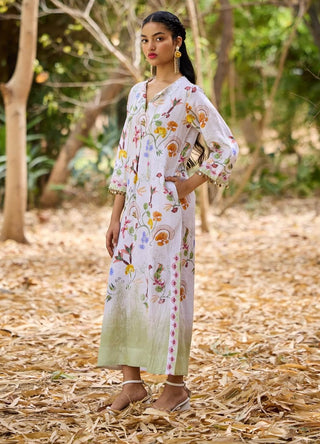 Lima Straight Green Kaftan by Pozruh, available on Indiaspopup.com