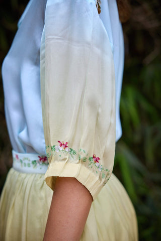 Cyprus Yellow Top And Skirt by Pozruh, available on Indiaspopup.com