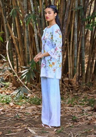 Amalfi Blue Shirt And Pant by Pozruh, available on Indiaspopup.com