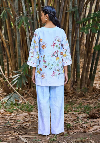 Amalfi Blue Shirt And Pant by Pozruh, available on Indiaspopup.com