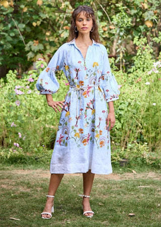 Miami Blue Shirt Dress by Pozruh, available on Indiaspopup.com