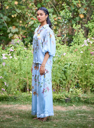 Sicily Blue Shirt And Pant by Pozruh, available on Indiaspopup.com