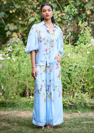 Sicily Blue Shirt And Pant by Pozruh, available on Indiaspopup.com