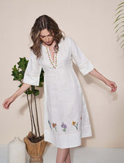 Pozruh-Pelican White Midi Dress-INDIASPOPUP.COM