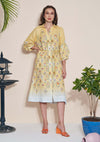 Pozruh-Yellow Skye Shirt Dress And Belt-INDIASPOPUP.COM