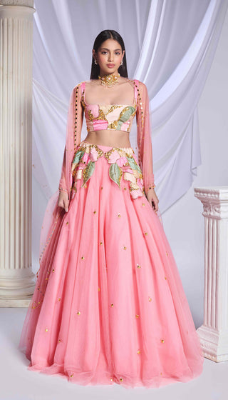 Preach Pink Lehenga Set by Papa Don'T Preach By Shubhika, available on Indiaspopup.com